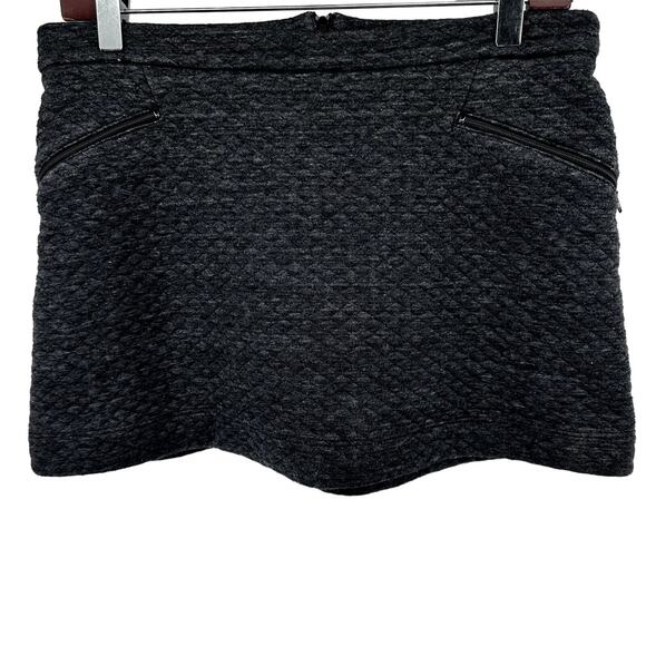 Marine Layer Quilted A-Line Skirt Zip Pockets Cotton Mini Dark Gray Small - Picture 1 of 3